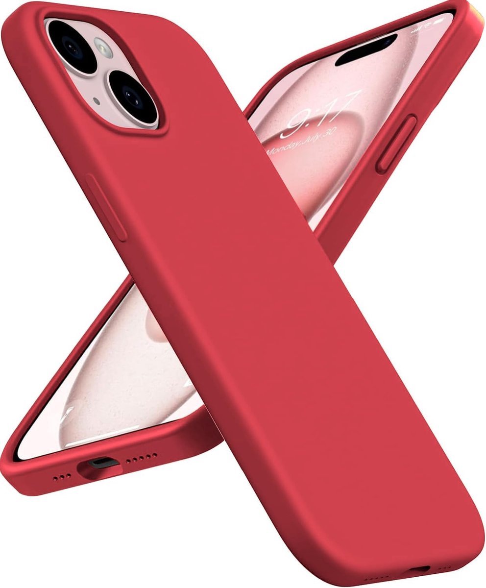 BixB hoesje geschikt voor iPhone 16 Plus Hoesje Siliconen - liquid Backcover - Rood