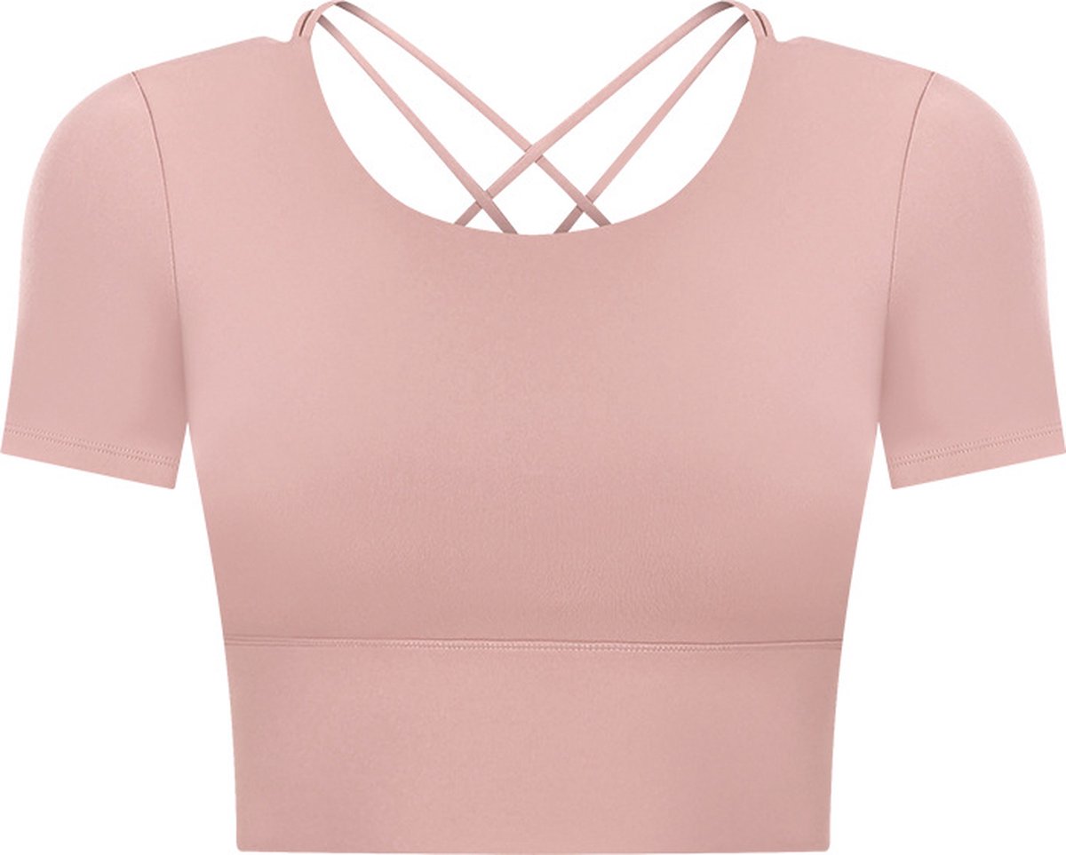 PureSquare - Sporttop met korte mouw - Ademende stof - roze - M