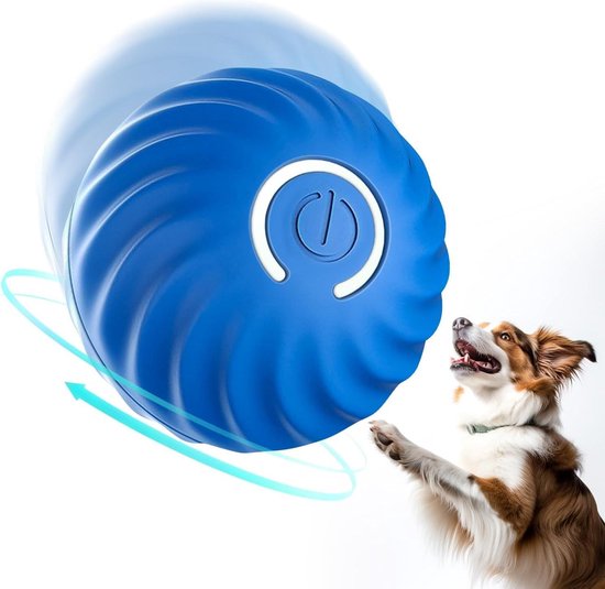 Hondenspeelgoed Interactief - Zelfrollende Bal voor Honden - Duurzame Automatische Hondenbal Blauw - 5 cm