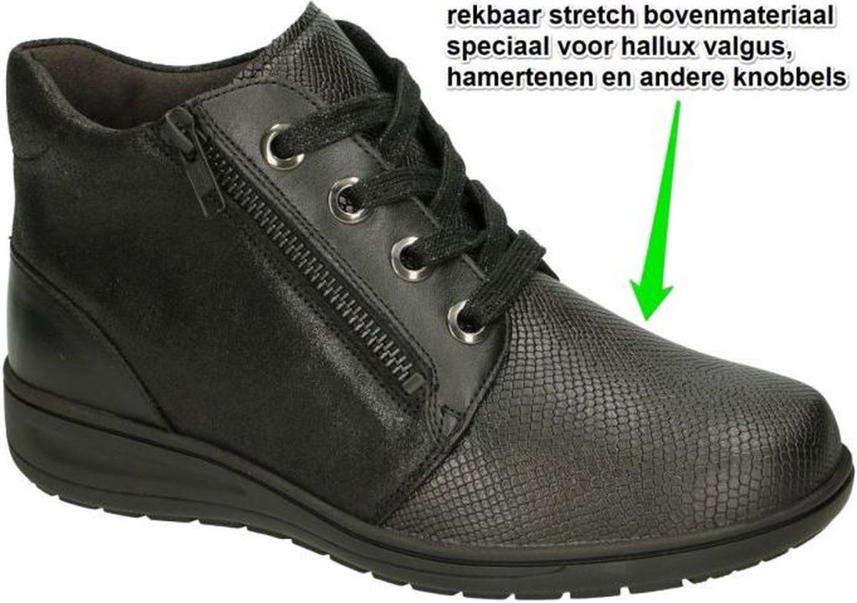 Solidus -Dames - zwart - bottines - maat 37.5