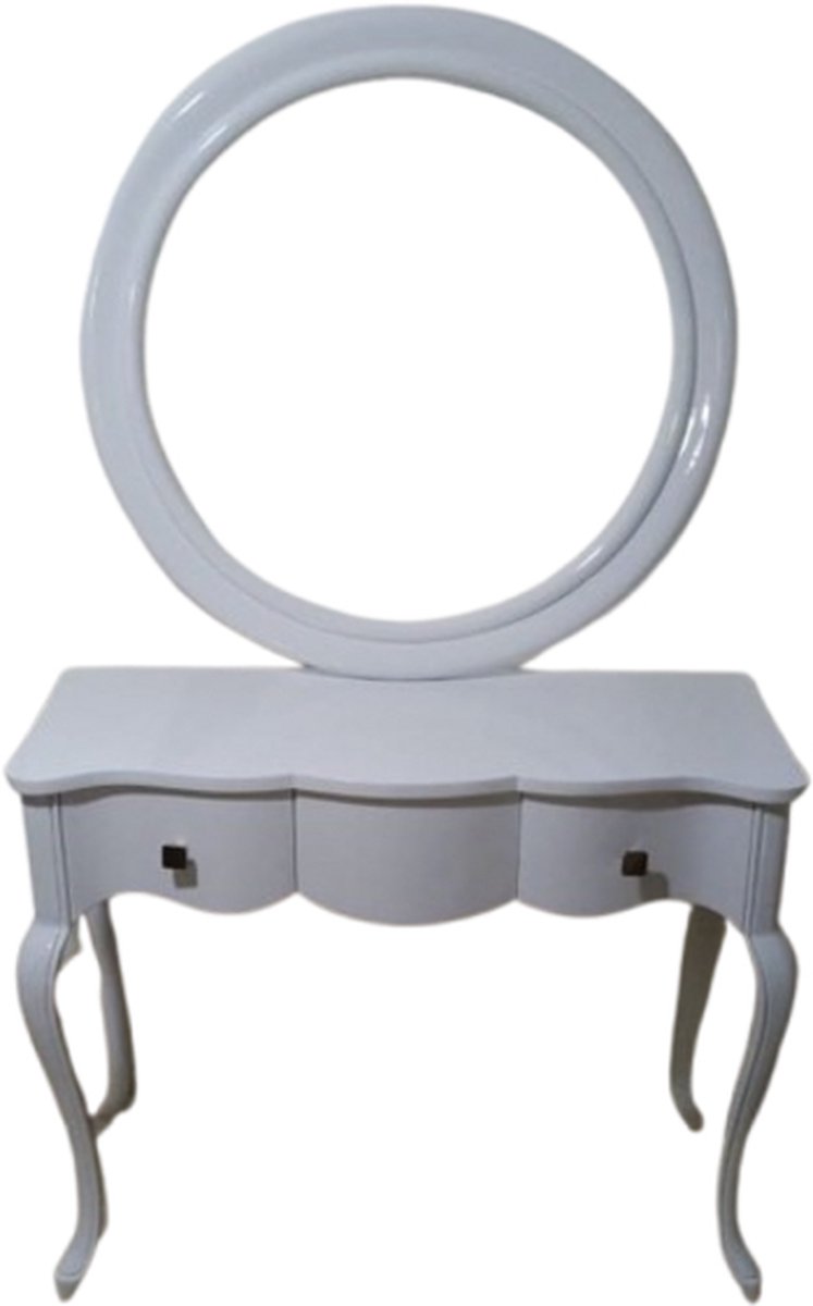 Ronde spiegel console wit