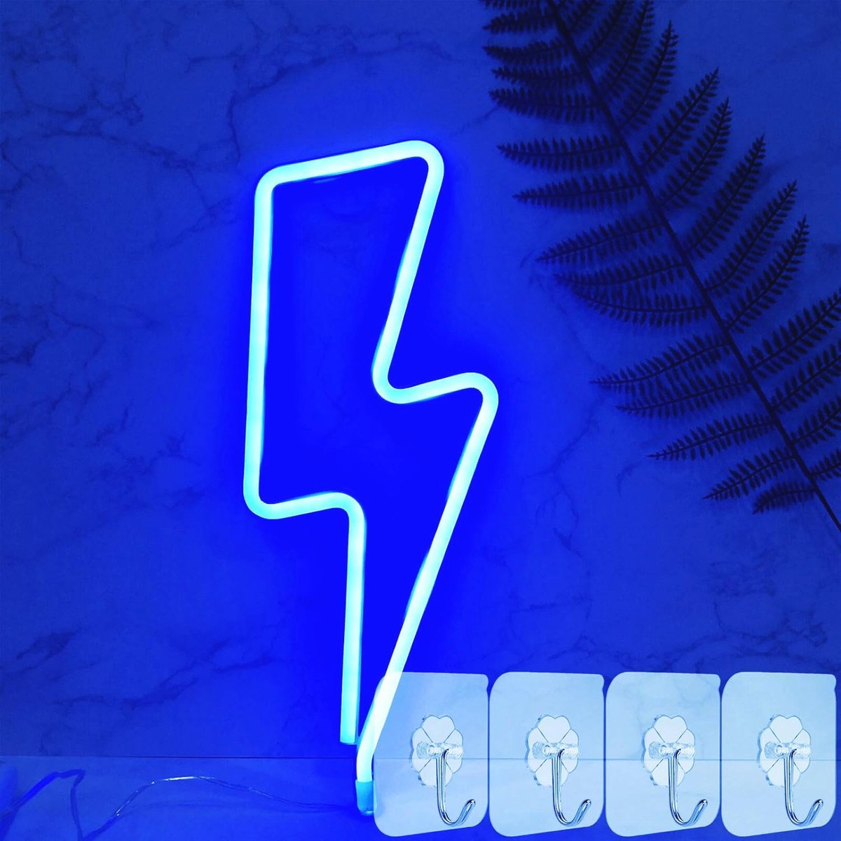 Bliksemschicht LED Neon Sign Licht voor Muurdecoratie - USB/Batterij Aangedreven Nachtlamp met Haken