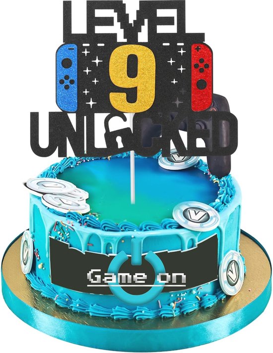 Topper de gâteau de Gaming personnalisée pour 9e anniversaire – Décoration pour fêtes