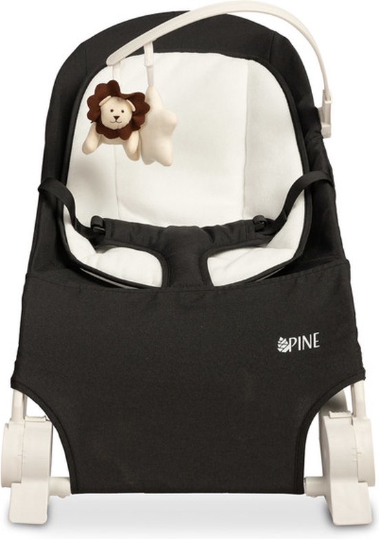 Pine Baby Bouncer Zwart - Wipstoel - Babystoel Voor Aan Tafel - Baby Stoeltje Zitten Voor Thuis - Verstelbare Babyrelax - Baby Rocker van Homy Original — afbeelding 4