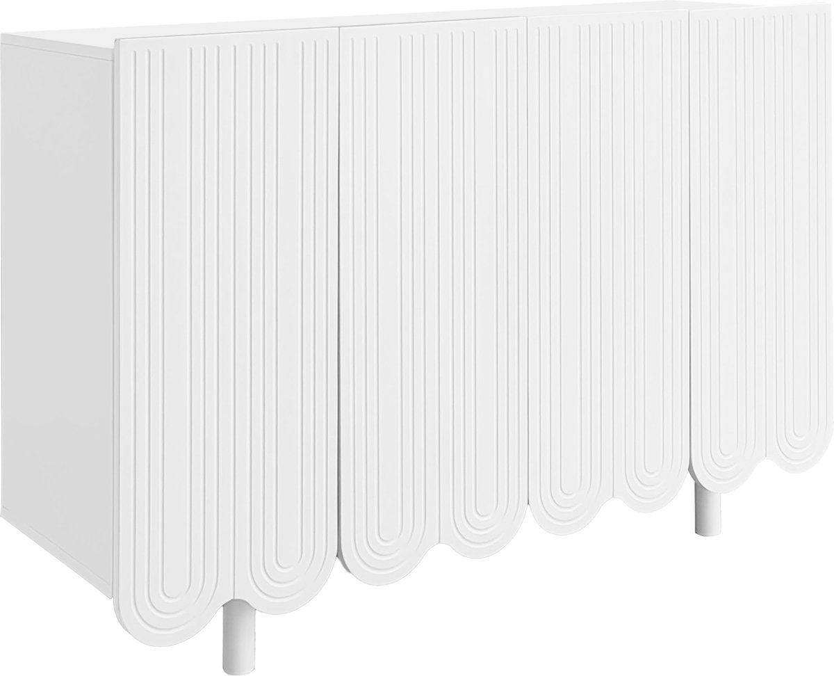 Merax Dressoir 120 cm - Wit - 4 Deuren - Softclose - Opbergkast van MDF