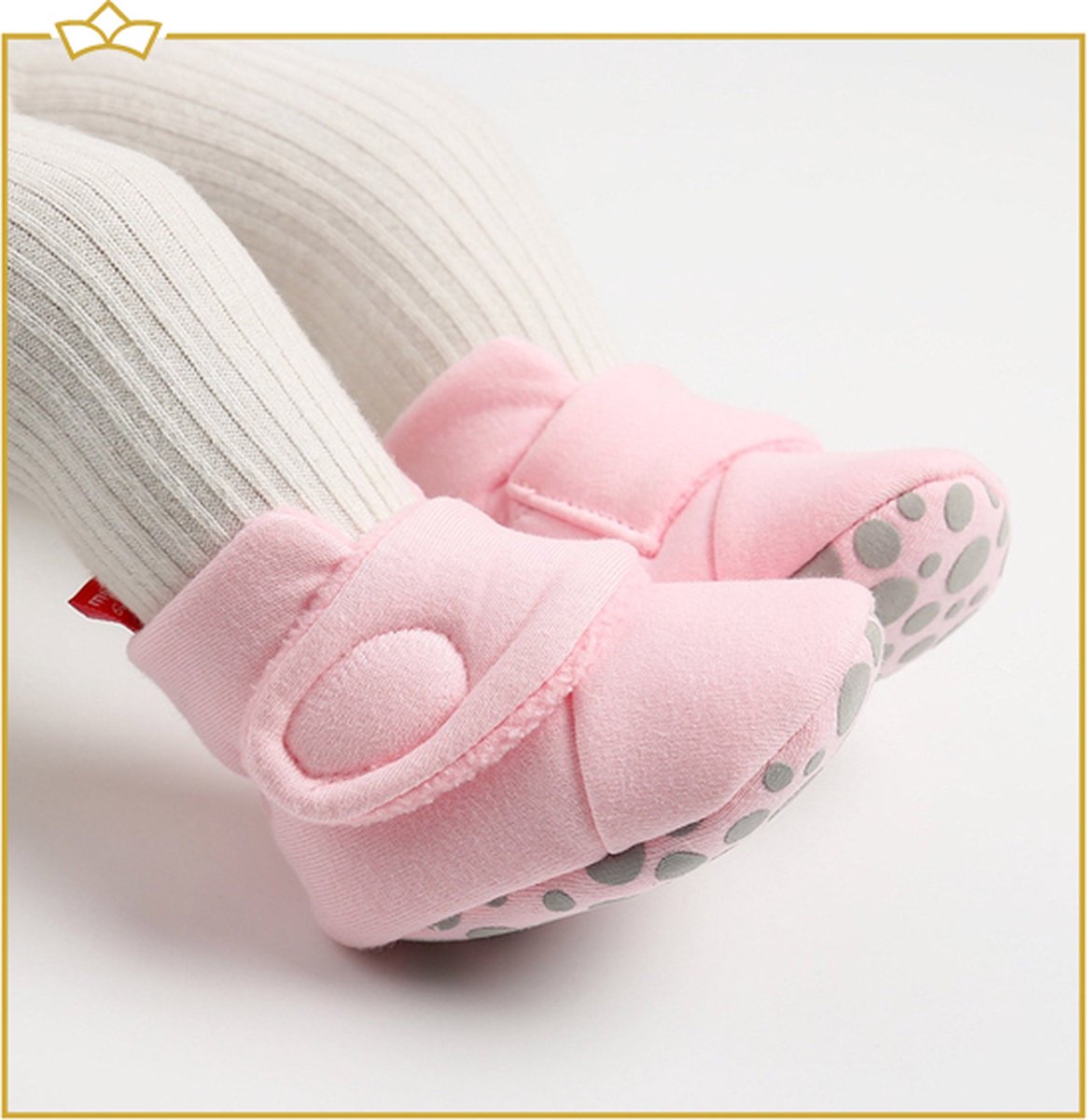 ATTREZZO® Baby slofjes - Pantoffels - Roze - 18-24 maand - Met klittenband
