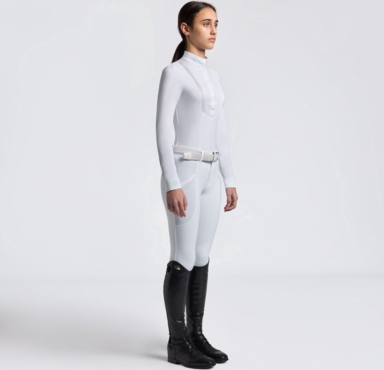 Maillot de compétition à manches longues Cavalleria Toscana Young Riders 164 Noir