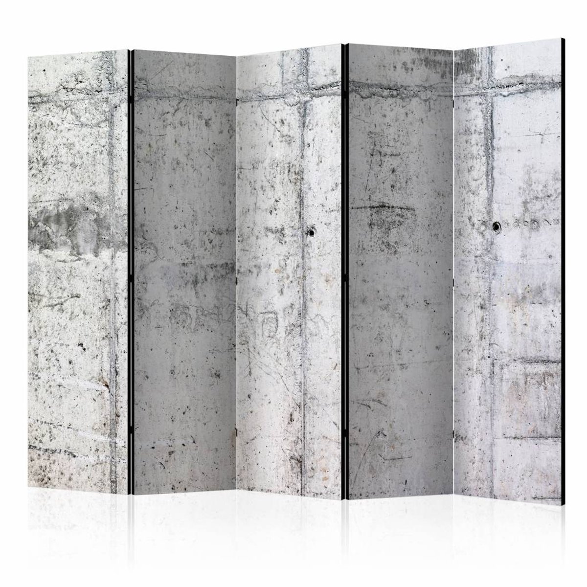Vouwscherm / Kamerscherm - Betonnen muur 225x172cm , gemonteerd geleverd