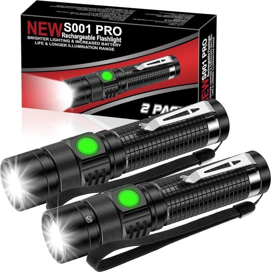 NIWOHOM Led-zaklamp, hoge prestaties, oplaadbaar, 50.0000 lumen