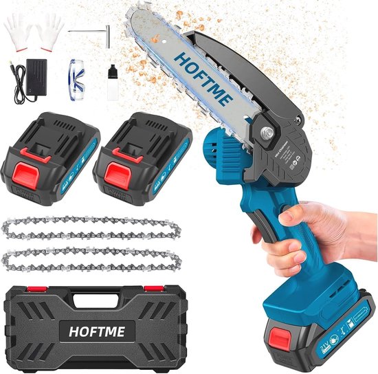 KIESBOHR Accu-takkenzaag CSE002, 15 cm, compatibel met Makita 18 V accu, borstelloze mini-accu-kettingzaag, automatische kettingsmering (zonder accu