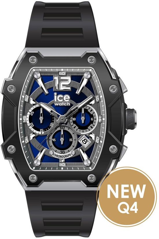 Ice-Watch ICE Boliday Clear Blue Skel Orologio Uomo Medium 43 Mm – Cassa Plastica Trasparente, Cinturino Silicone Blu, 024287