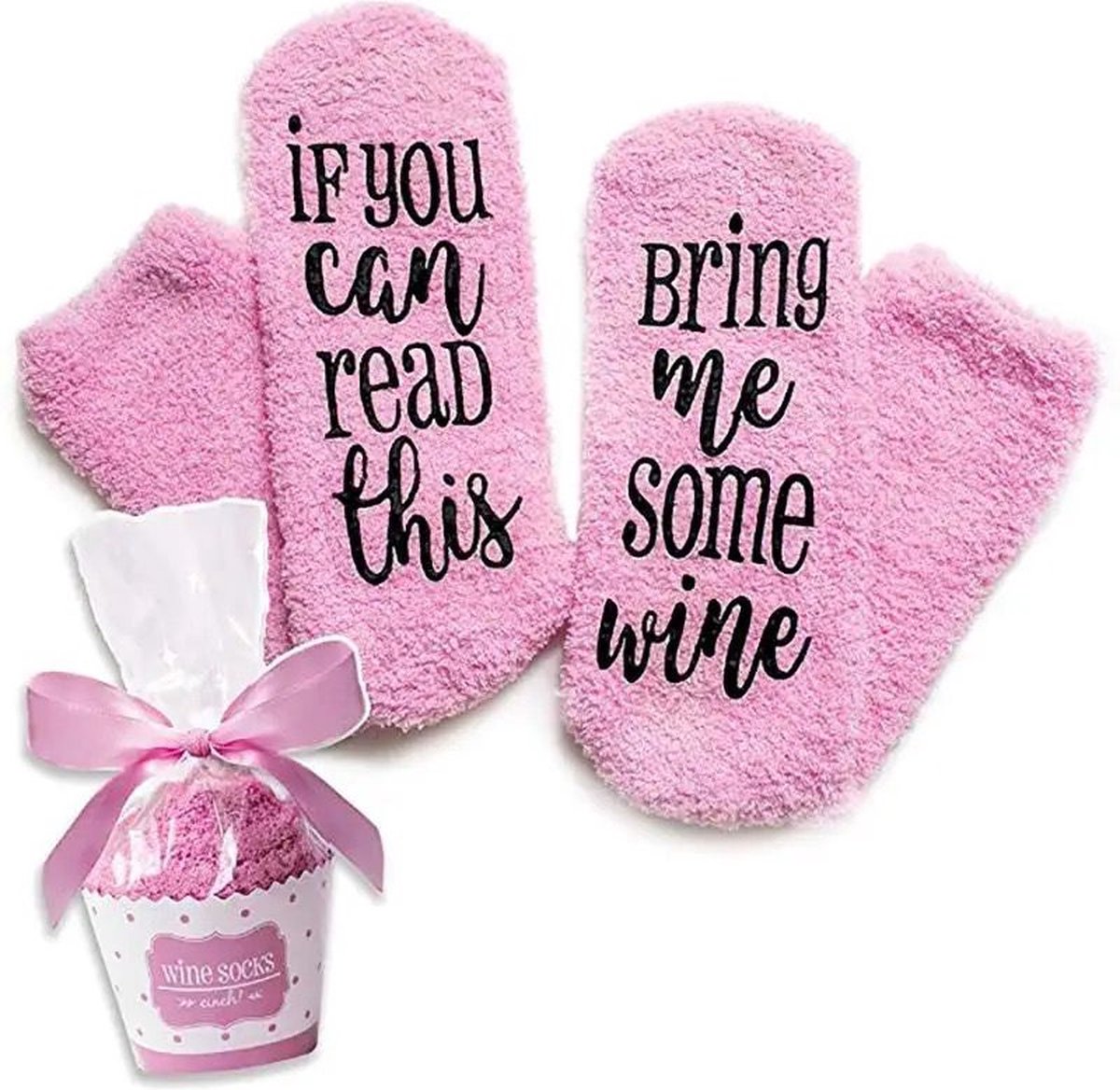 Nina's Giftshop® Wijn Sokken Roze - Grappig Cadeau voor Wijnliefhebber - Valentijn Cadeau - Verjaardag - Kerstcadeau