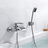 Auralum max Robinet de bain - Mitigeur - Entraxe 150 mm - Avec douchette - Chrome