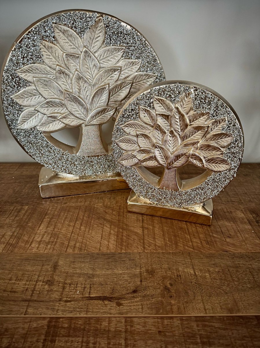 Levensbomen 2 set 34 cm hoog - levensboom - interieurdecoratie - voor binnen - Kerst - Nieuwjaar - geschenk - cadeau - verjaardag