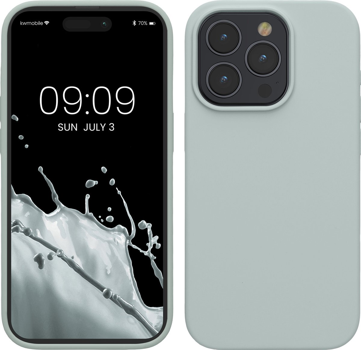 kwmobile Case voor iPhone 15 Pro Max - Slank TPU-Hoesje met Zachte Afwerking - In cool mint