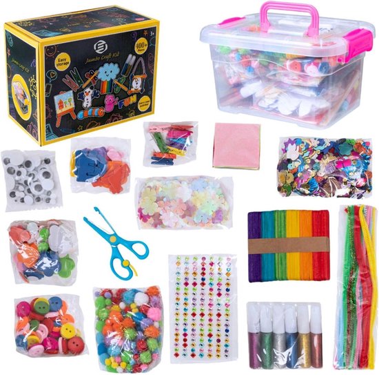 BOTC Knutselkoffer Knutselen Meisjes - Knutselset voor Knutselen Meisjes - 2000 Delig Creatief Speelgoed voor Kinderen - Knutselkoffer - Knutselpakketten