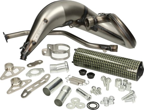 Foto: Uitlaat yasuni cross ml max kevlar bovenlangs motorhispania furia ryz yamaha dt