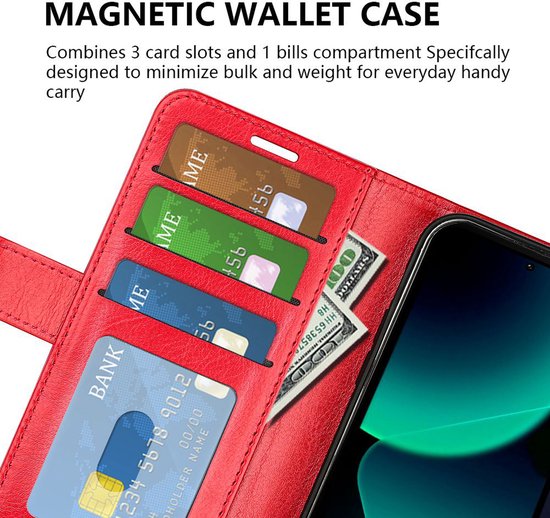 Xiaomi 13T - 13T Pro Case - MobyDefend Wallet Book Case (fermeture arrière) - Marron - Étui de téléphone portable - Étui de téléphone adapté pour Xiaomi 13T