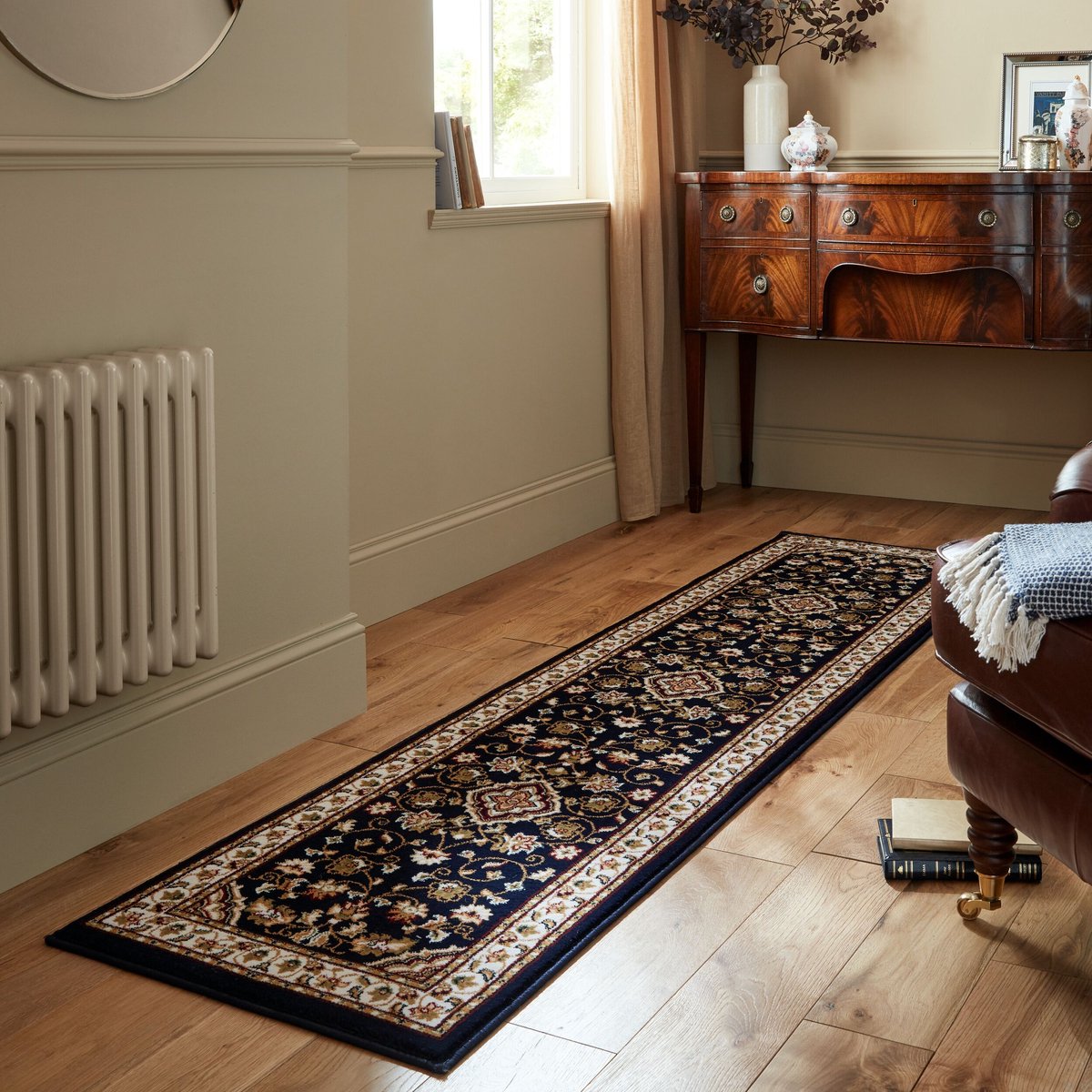 flycarpets Klassieke loper - Sandford Blauw 66 x 300 cm