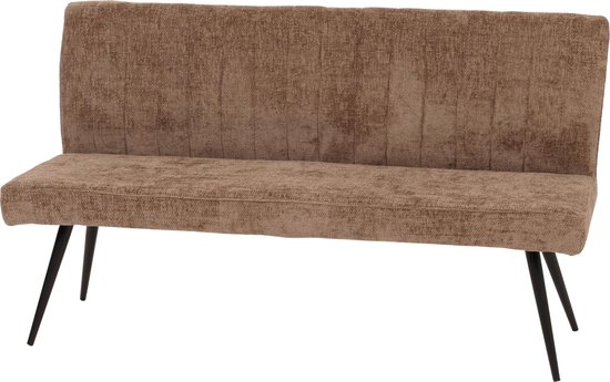 Canapé MCW-K16, canapé de salle à manger canapé rembourré, dossier tissu/textile chenille métal 160cm ~ marron