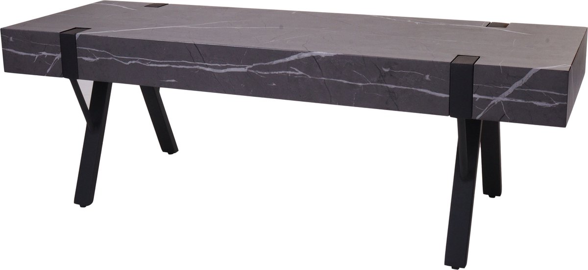 MCW TV rek MCW-L54, TV tafel lowboard TV tafel, metaal 42x120x40cm ~ marmer look grijs