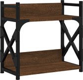 vidaXL - Printerstandaard - 2-laags - 40x20x40 - cm - bewerkt - hout - bruineiken