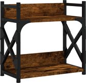 vidaXL - Printerstandaard - 2-laags - 40x20x40 - cm - bewerkt - hout - gerookt - eiken