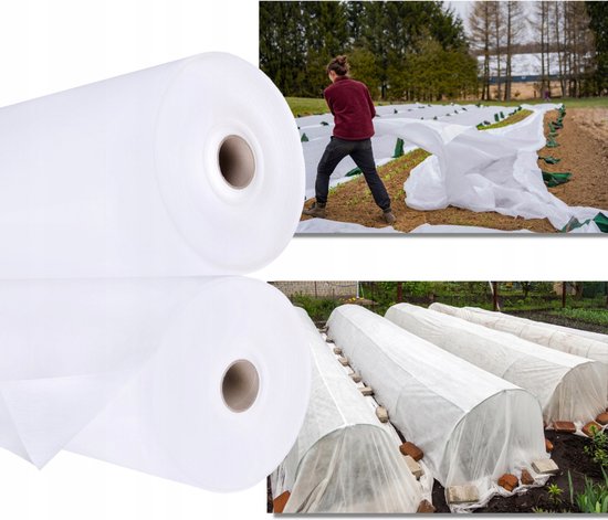 Agrotextile, Toison de jardin / Toison anti-mauvaises herbes Wit 1,6m 50g/ m2 avec protection UV Qualité UE / 5m de long, 3,2m de large