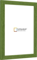 Fotolijst - Fotokader - Groen - Halfrond met zichtbare houtnerf - Fotomaat 20x30 - Ontspiegeld glas - Art.nr. 1055006020301