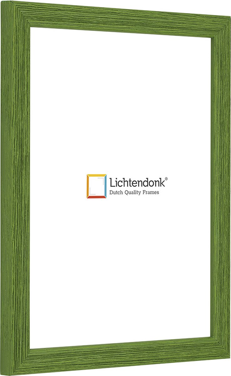 Lichtendonk Fotolijst - Fotokader - Groen - Halfrond met zichtbare houtnerf - Fotomaat 20x30 - Ontspiegeld glas - Art.nr. 1055006020301