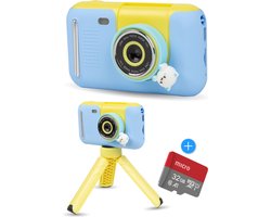 foto van Nuvance - Kindercamera - Speelgoed Camera Kinderen - Incl. 32 GB SD Kaart - Foto & Video - Digitale Kinder Camera - Fototoestel voor Kinderen - Kindercamera's - Blauw
