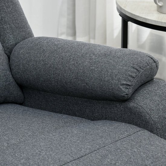 Fauteuil - Fauteuil relax - Fauteuil relax - Chaise - Avec accoudoir - Pour une personne - 90 x 96 x 98 cm - Grijs