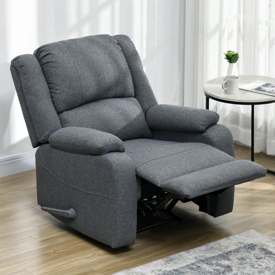 Fauteuil - Fauteuil relax - Fauteuil relax - Chaise - Avec accoudoir - Pour une personne - 90 x 96 x 98 cm - Grijs