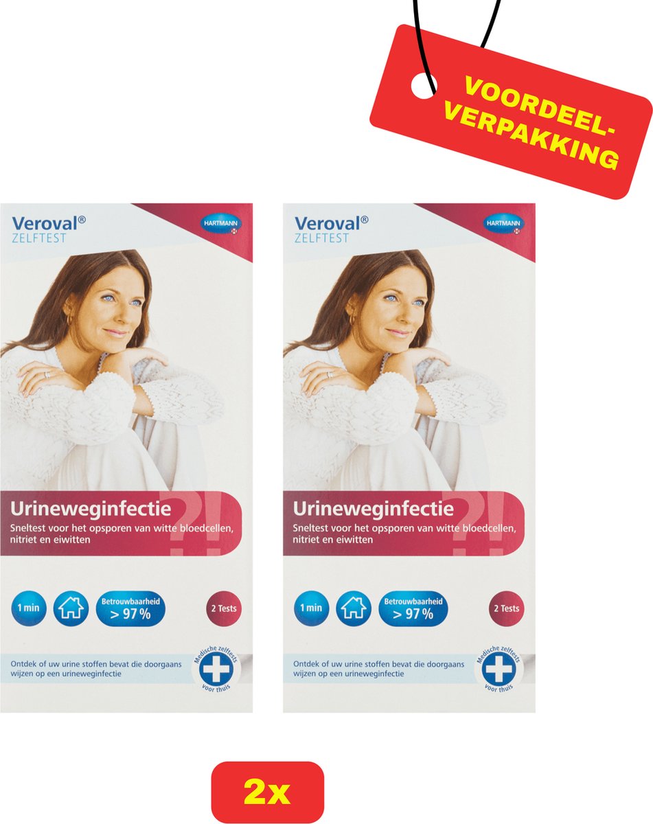 Goedkoopste 2 x Veroval Urineweginfectie Zelftest 2 x 2 stuks - Voordeelverpakking!