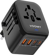 Bol.com Voomy Universele Wereldstekker - 170+ landen - 20W Snellader - 2 USB-C & 2 USB-A Poorten - Reisstekker Wereld: Amerika (... aanbieding