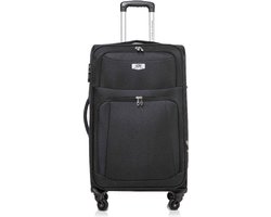 Merkloos Dubai Abudabi Grote Koffer - 76 cm - 95/103 liter - Expandable - Zwart