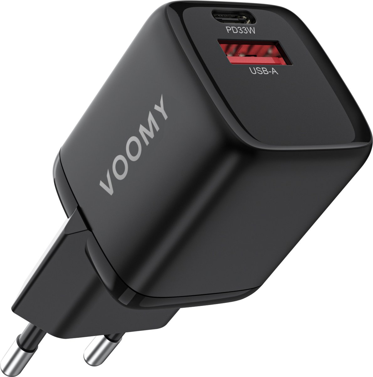 Voomy Snellader 33W - USB-C & USB-A - Oplader geschikt voor Smartphones & Tablets - Zwart