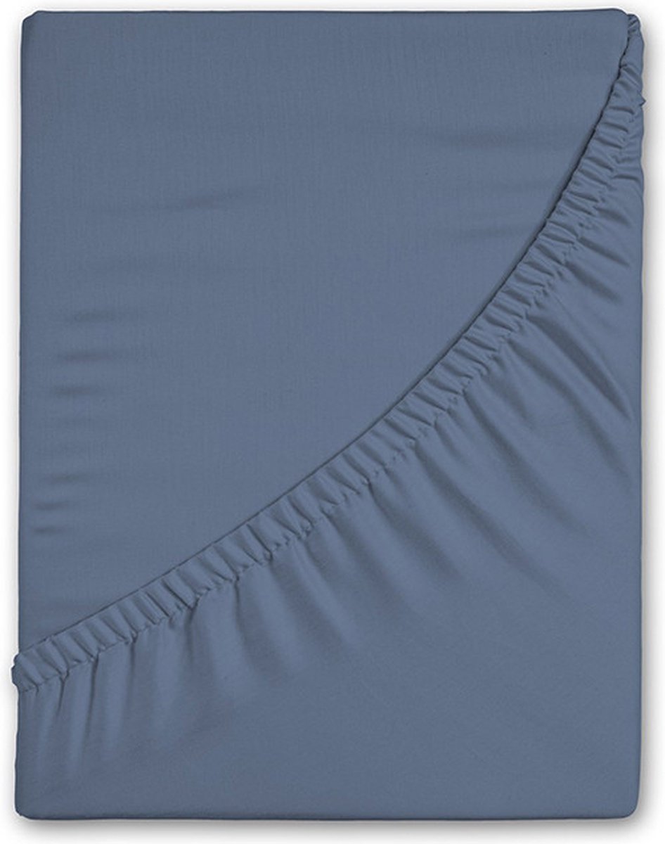 Zavelo Flanellette Hoeslaken Blauw-Lits-jumeaux (180x220 cm) - 100% katoen - Heerlijk Zacht - 30 cm Hoekhoogte - Hoogwaardige Kwaliteit