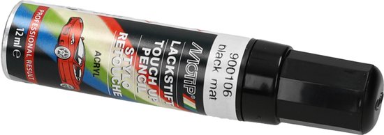 Motip 900106 - Auto lakstift - Mat Zwart - 12 ml