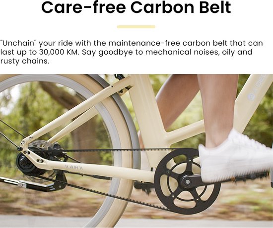 ADO E-bike A28 Air Elektrische Fiets | e-bike | 345Wh Samsung-batterij | 100-150km Actieradius | Geavanceerde Koolstofriem | IPX7-display voor Slimme Navigatie | 250W Motor | Donker Grijs — afbeelding 5