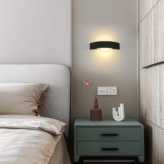 Led wandlamp – met bewegingssensor – zwart - QR Verlichting