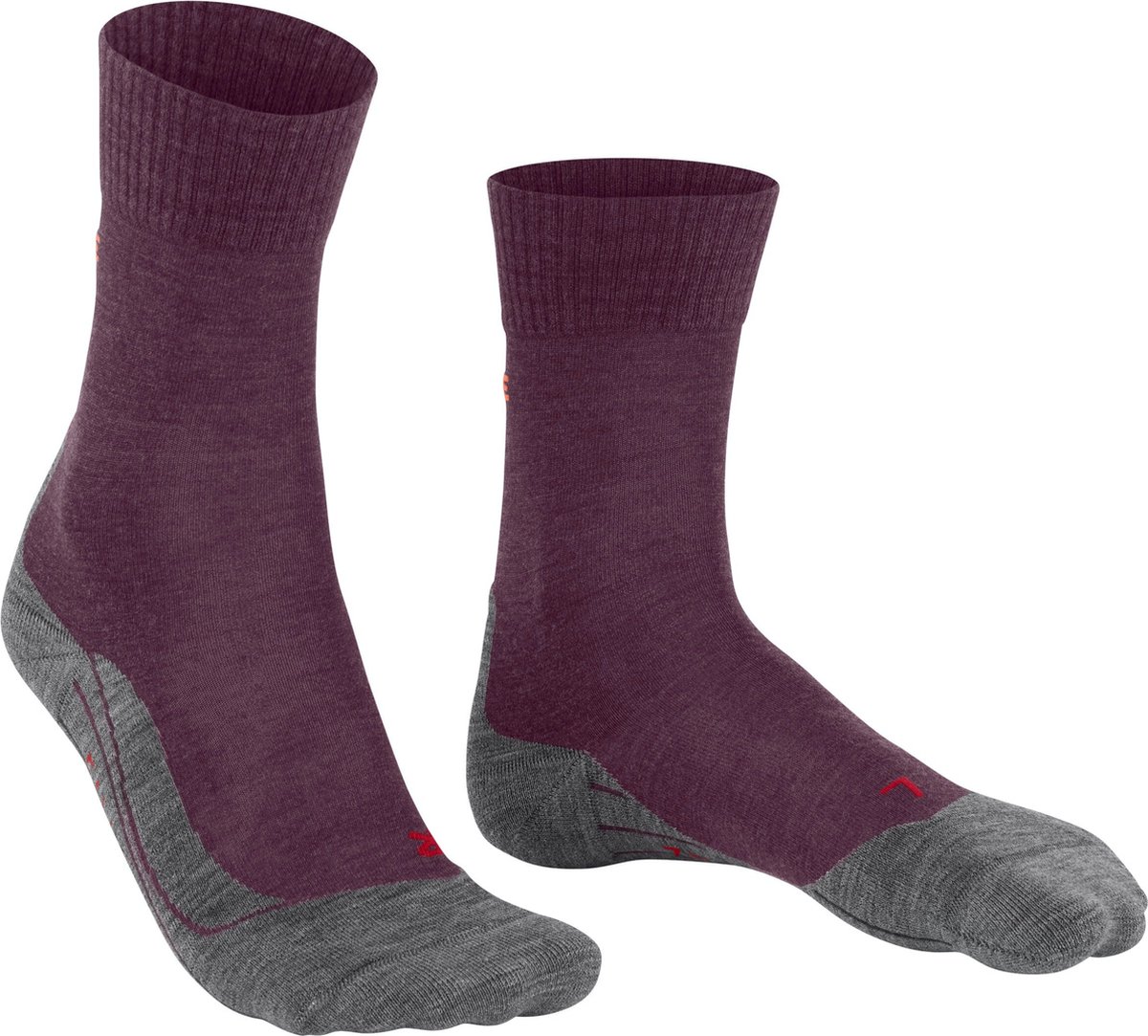 FALKE TK5 Wander dames trekking sokken dark mauve Multicolor