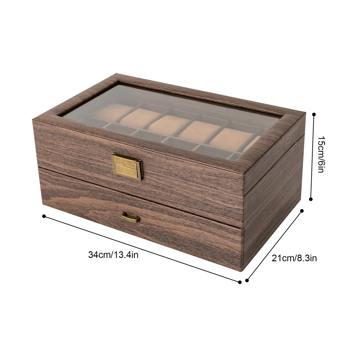 MazrekuHome® Horloge doos - Horlogebox - Horlogedoos heren - 24 slots en afsluitbaar