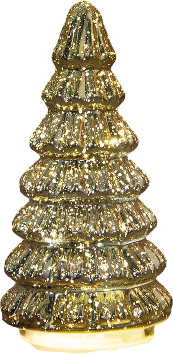 Anna's Collection - Kerstboompje glas 10led op batterij met timer 1...