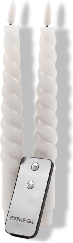 2Pcs White Swirl Cire Bougie Cire Rustique 23Cm Mèche 3D RANna's Colle...