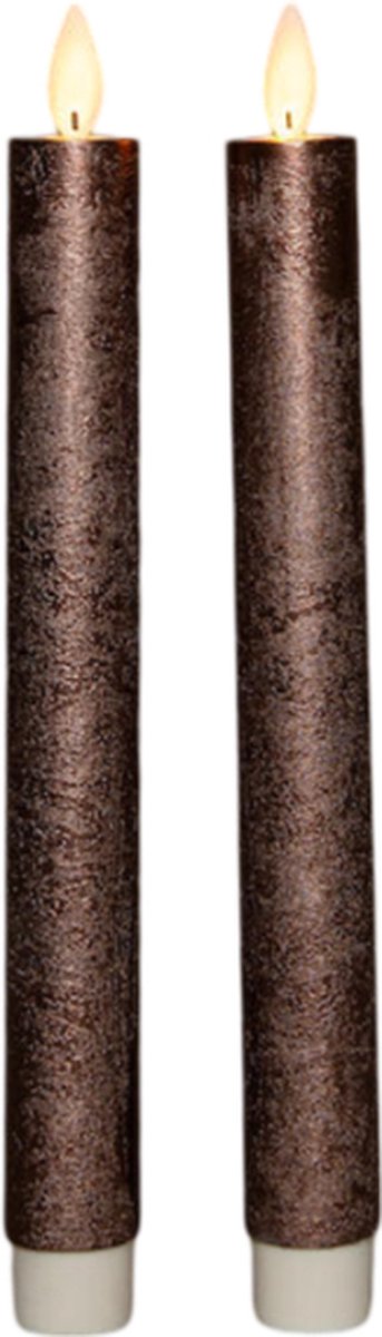 Anna's Collection LED dinerkaarsen - 2x st - brons - 23 cm - met afstandsbediening — cadeau in Wonen & Interieur - foto 6