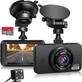 Bol.com Dual Dashcam - Dashcam Voor Auto 1080p Full HD - Voor en Achter Camera incl. 32GB SD-kaart – Auto Camera - Met Loopopnam... aanbieding