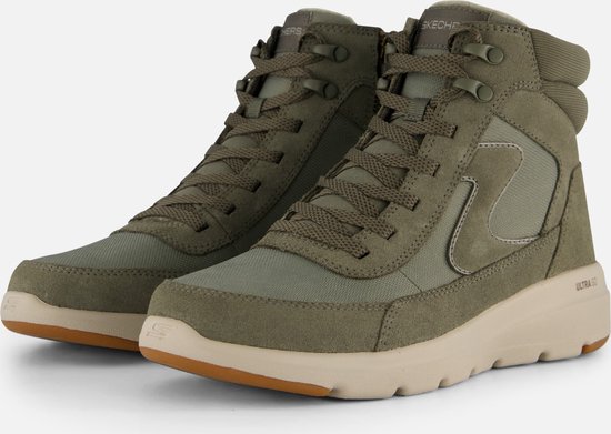 Skechers Easy Going High Zip - Gevoerde boots voor dames - Bruin - Nelson.nl