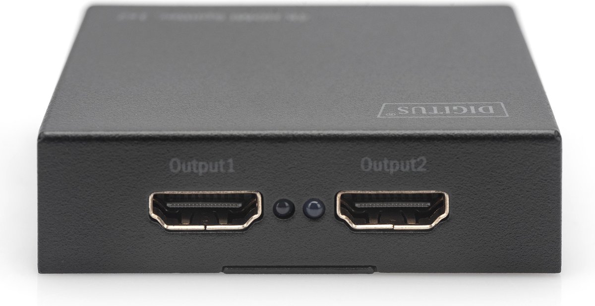 Image of Digitus DS-46304 2 poorten HDMI-splitter 3D-weergave mogelijk, Met metalen behuizing 4096 x 2160 Pixel Zwart