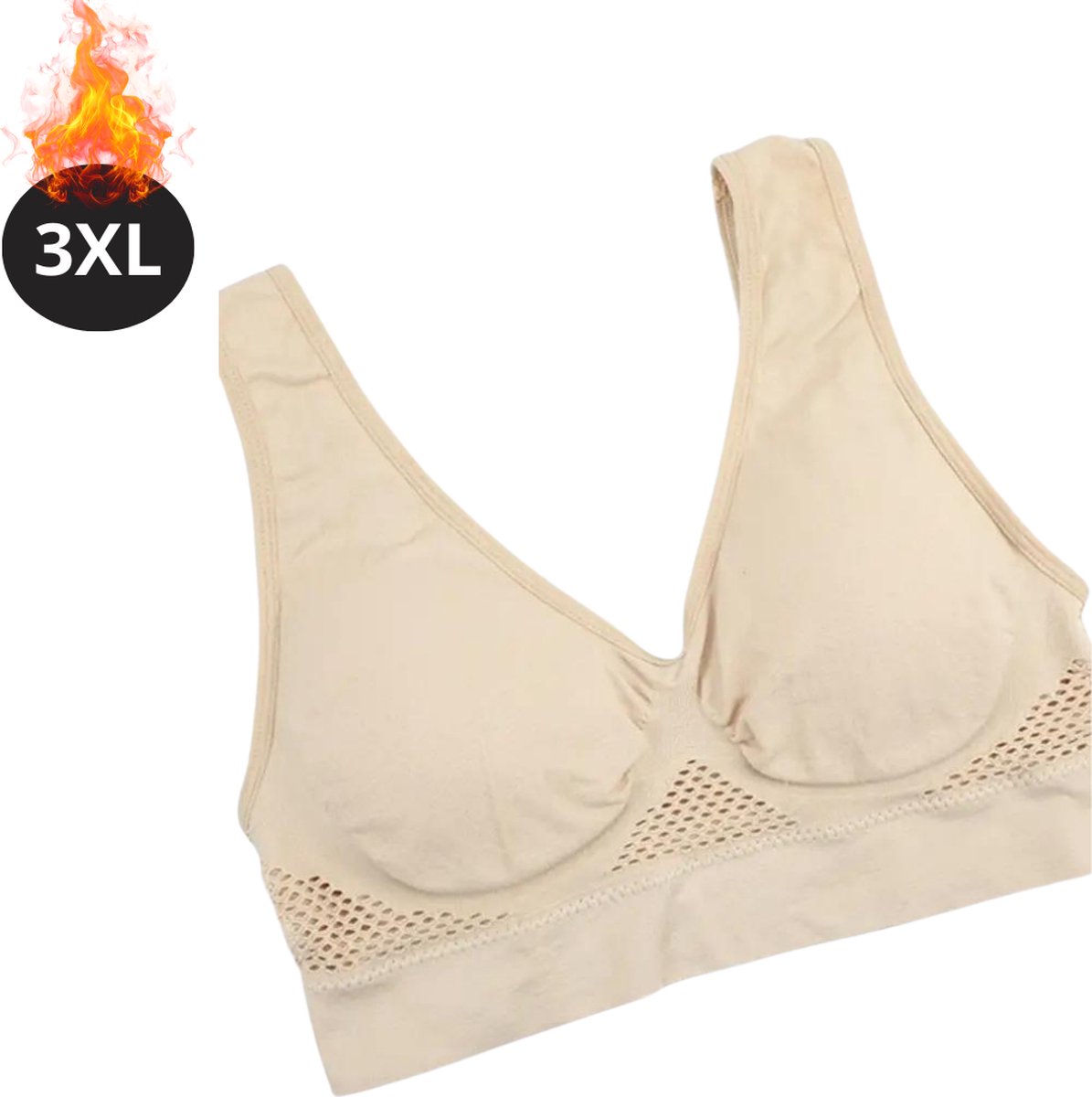 Bovista BH Zonder Beugel - Zonder Bandjes - Push-up Bh's - Comfort Beha - Comfortabel - Sterk - Plus Size - Beige